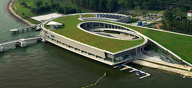 Aerial view of Marina Barrage 