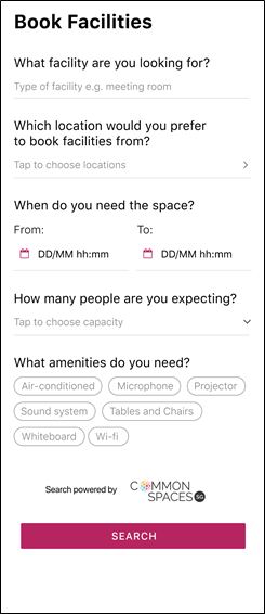 Book Facilities Feature