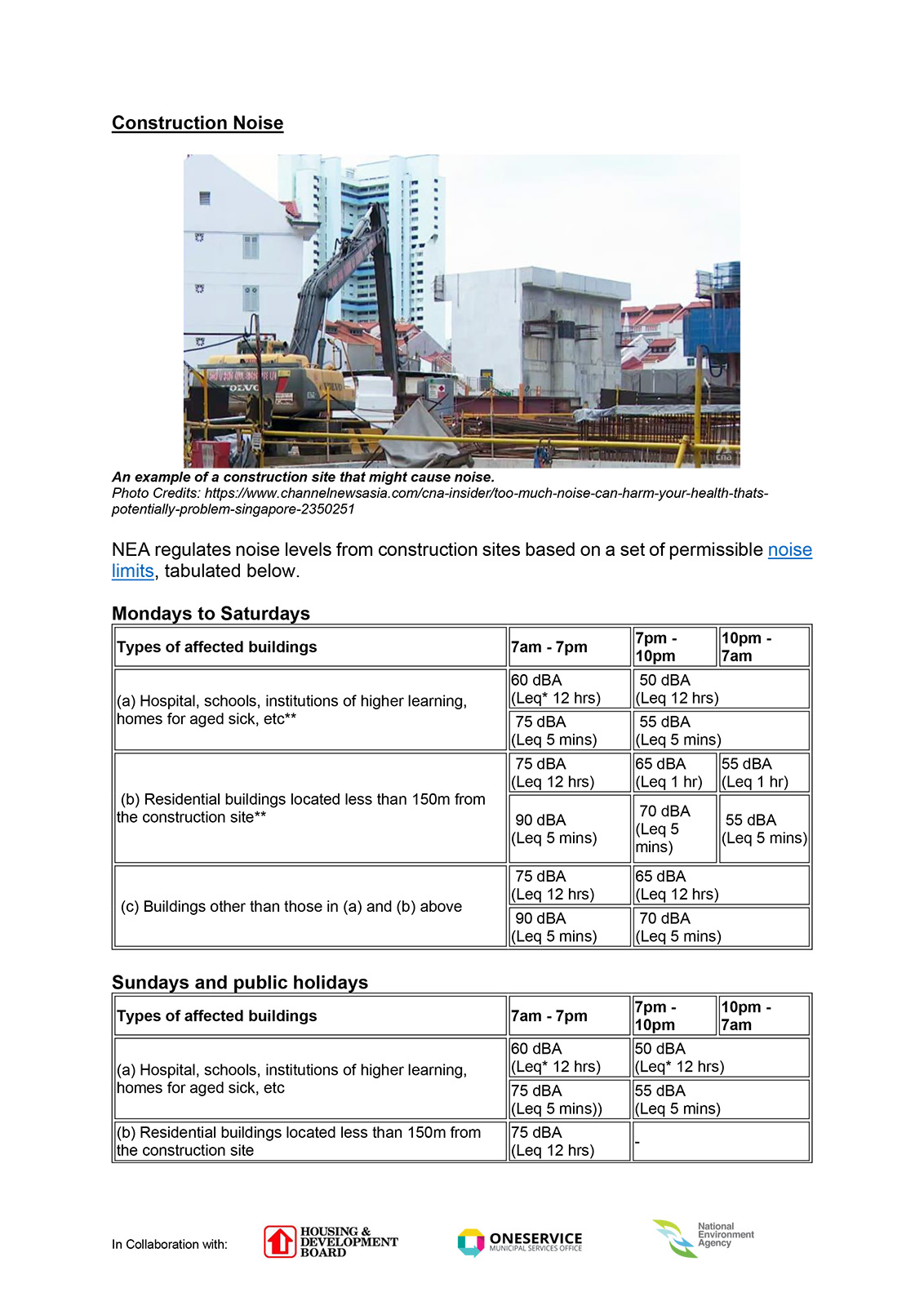 MSO Infosheet on Noise Regulations in SG-4