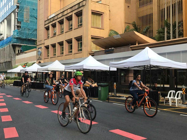 Road closure at Bencoolen Street on 28 May allowed cyclists to experience the city in a new way.