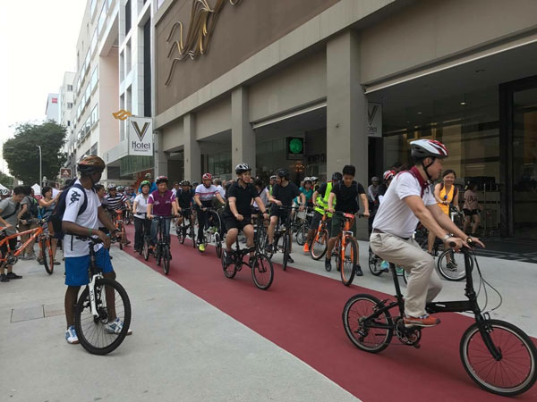 Cyclists will now be able to ride safely and seamlessly across a dedicated cycling path along Bencoolen Street.