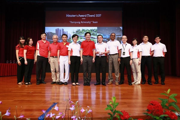 The Kampung Admiralty Team was one of the recipients of the Minister’s Award (Team) 2017. When completed in 3rd Quarter 2017, the 11-storey Kampung Admiralty development will see several “firsts”. It will be the first to fully integrate housing for the elderly with a medical centre, eldercare and childcare centres, dining and retail outlets, and a hawker centre.