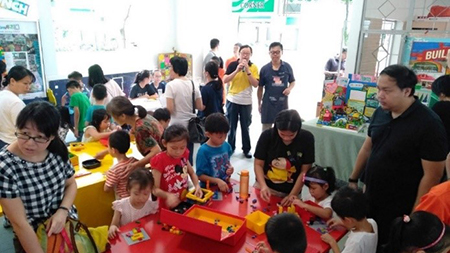 Regular Brickart sessions are held at the void deck of Block 336 Tah Ching Road.