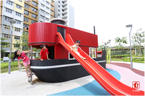 Children can imagine taking command of the seas at a double-decker ship playground at Sembawang. The neighbourhood was once a naval base with shipyards. 